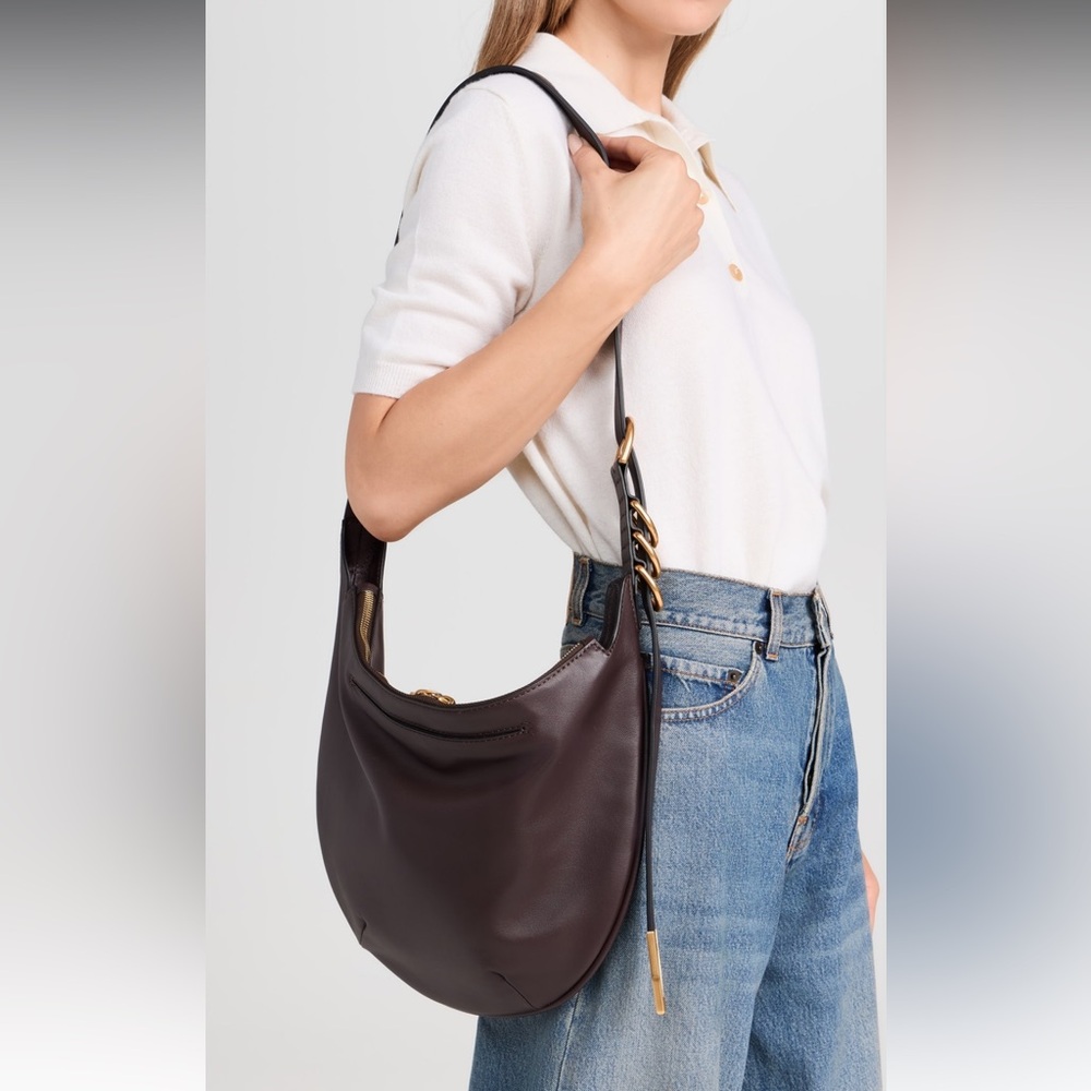 Rag & Bone Spire Mini Leather Hobo Shoulder Bag Dark Espresso NWT